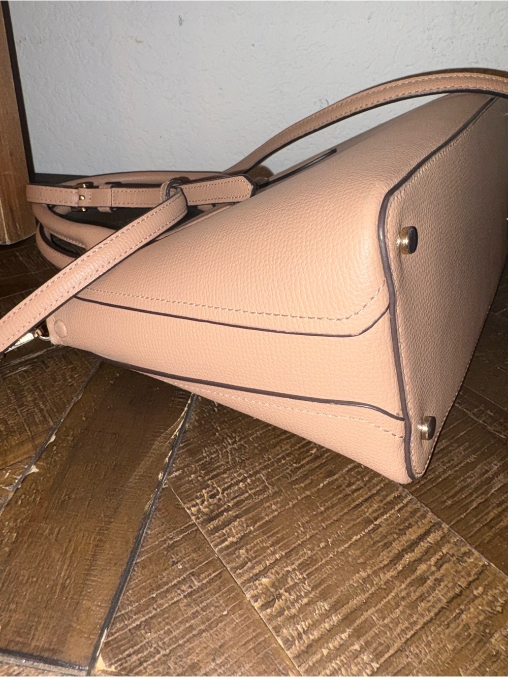 Kate Spade New York Blush Pink Pebbled Leather Satchel Crossbody EUC - Picture 7 of 11
